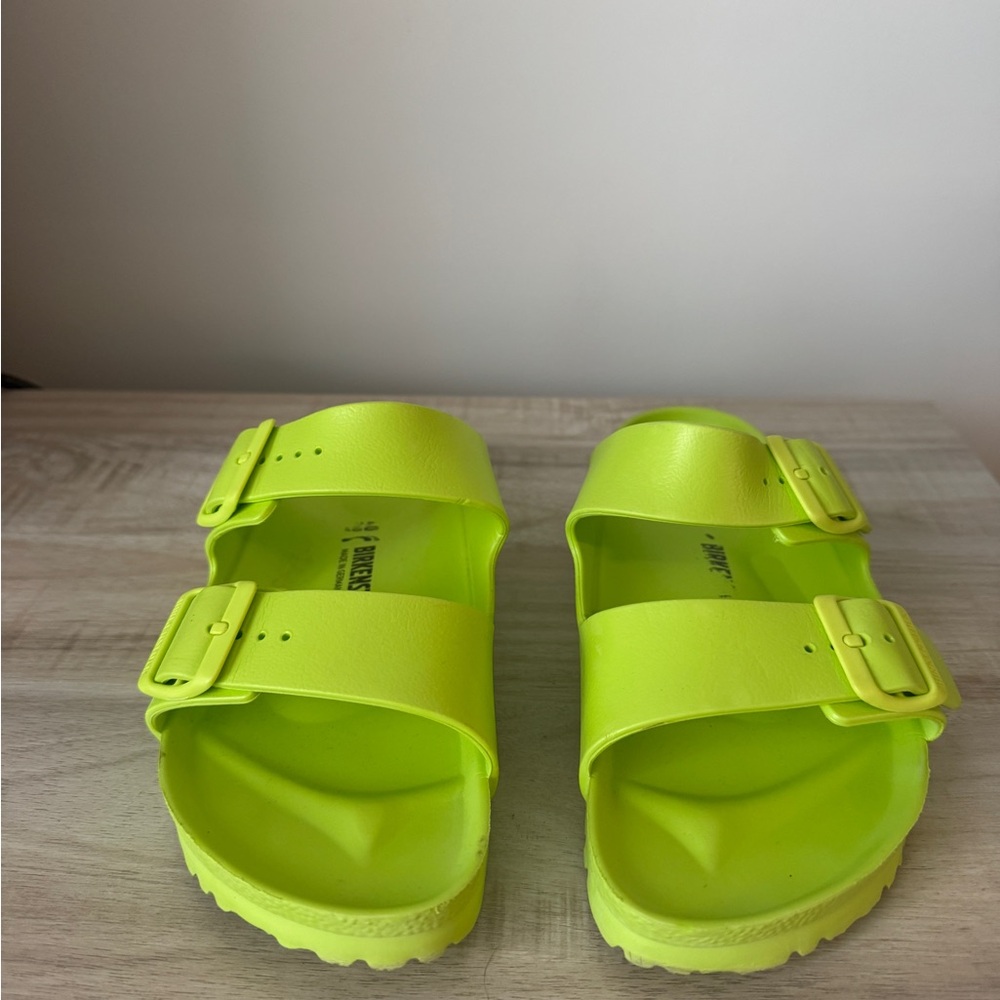 Birkenstock Yellow Sandals with Adjustable Straps and Molded Footbed